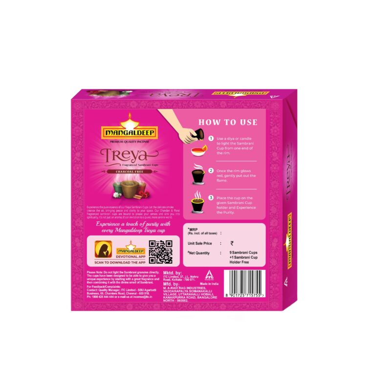 Mangaldeep Treya Power of 3in1 Sambrani Cups - 9 Cups - Image 2