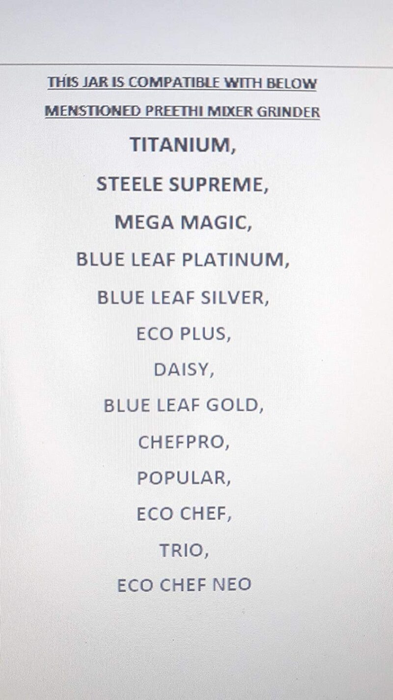 Preethi MGA-513 1.5-L Jar (Steel/Transparent) | Stainless Steel, Transparent Dome | Machine Ground and Polished Blades | Silver & Steel | 1 Year Warranty - Image 3