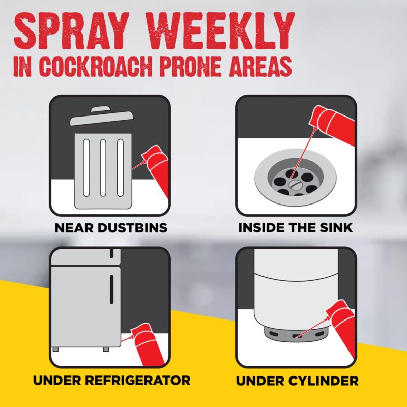 Hit Crawling Insect Killer Cockroach Killer Spray (400Ml) | Instant Kill | Deep-Reach Nozzle | Fresh Fragrance.. - Image 4