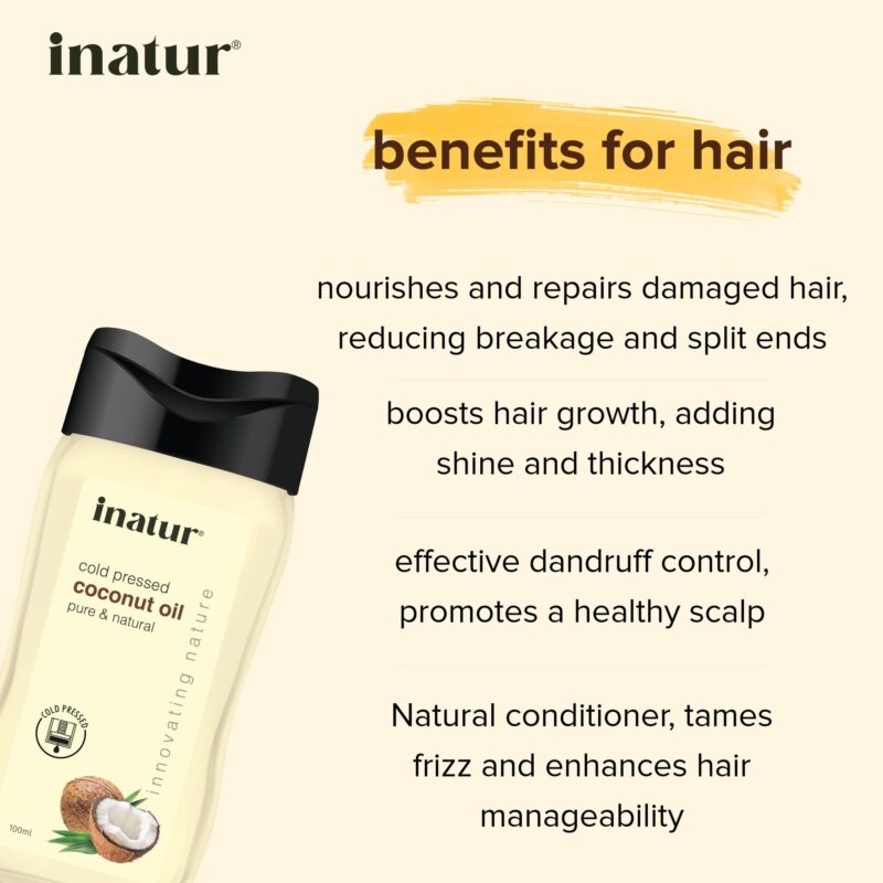 inatur Coconut Oil 100ml - 100% Pure, Virgin, Cold Pressed & Organic | Coconut Oil for Hair, Body & Skin Care | Pure Coconut Oil for Skin, Organic Coconut Oil for Skin, Suitable for All Skin Types - Image 7