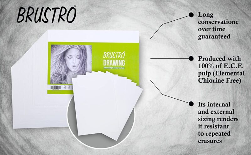 Brustro Artists' DRAWING PAPER 200GSM 100 SHEETS. Size 10 X 14 cm - Image 2