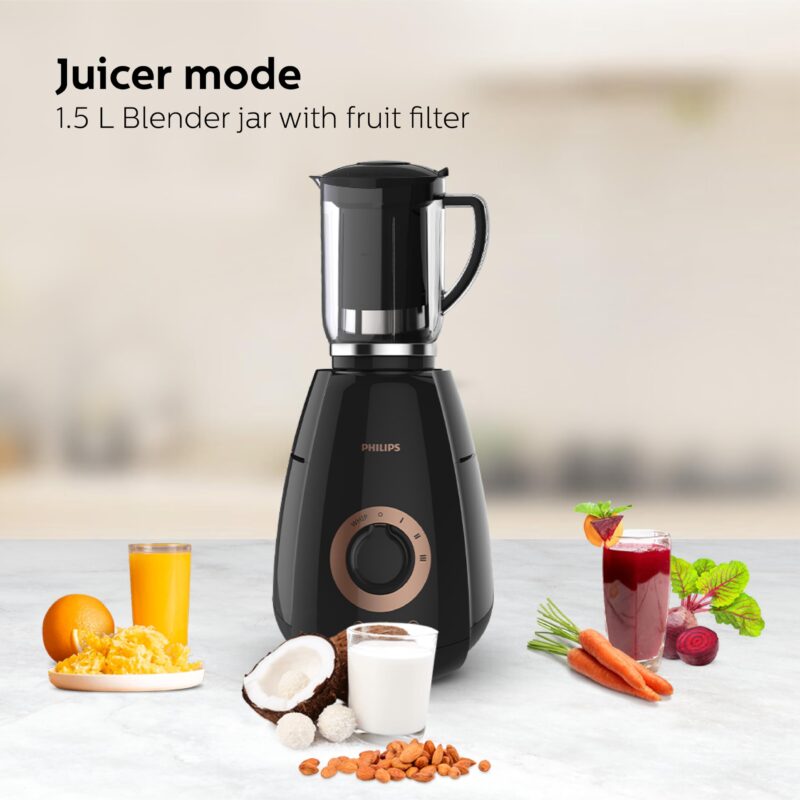 PHILIPS Mixer Grinder + Food Processor, 3-in-1 750 Watt (Mixer Grinder for home + Juicer + Food Processor) 4 Jar, (HL7707/01) - Image 9
