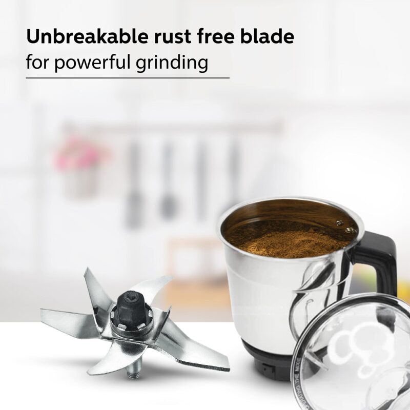 Philips HL7703/00 1000 Watt Mixer Grinder Copper Motor, 4 Jar with 5 Year Warranty on Motor - Image 3