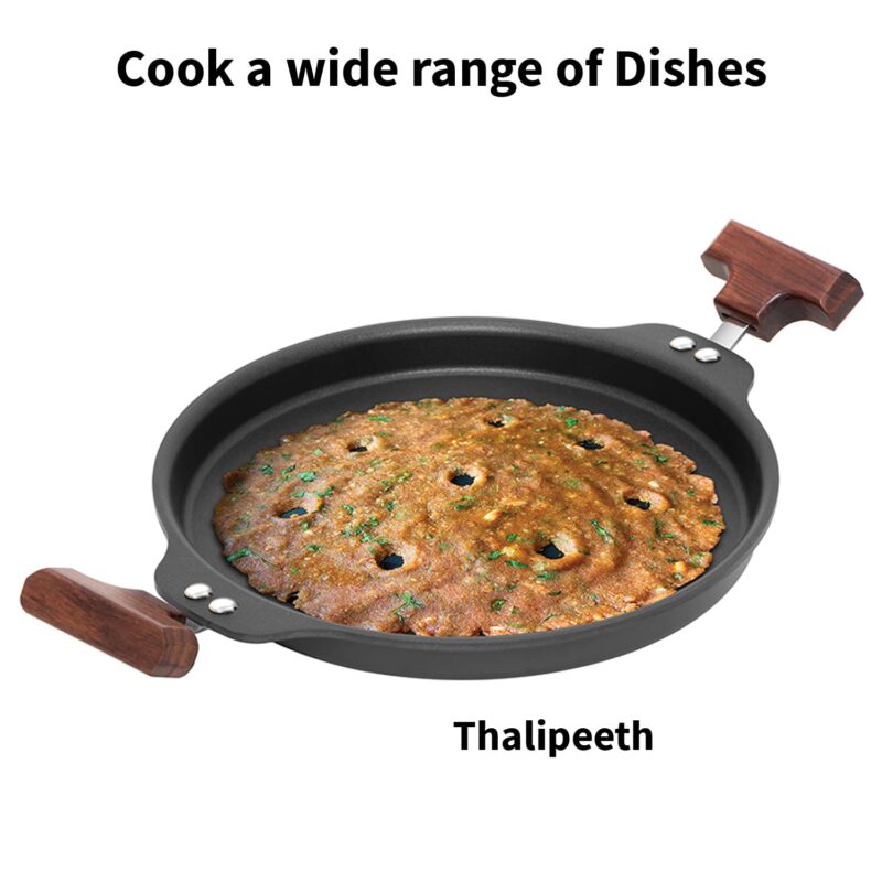 Hawkins Futura 24 cm Uttapam Pan, Pancake Tava, Non Stick Uttapa Tawa, Pancake Pan, Snack Maker, Black (NUP24G) - Image 4