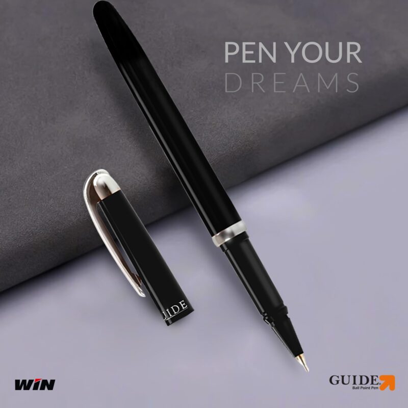 Win Guide Ball Pens | 50 Black Ink Pens | Premium Stylish Pens Set | 0.6 mm Sharp Tip | Lightweight Multicoloured Body available in 6 Colours |School and Office or Corporate Gifting | Pens for Writing - Image 2