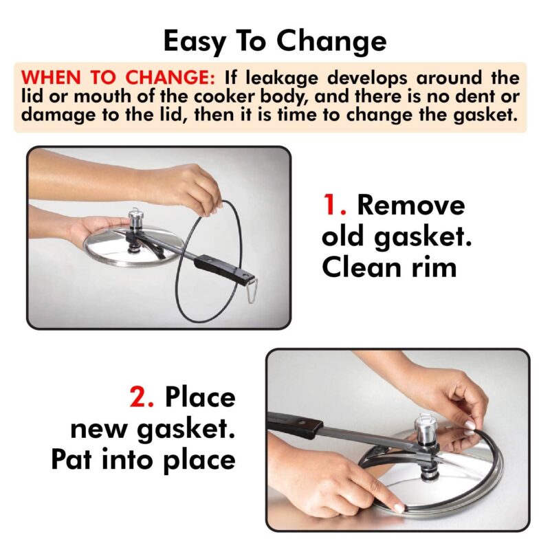 Hawkins Aluminium Gasket For 2 Litre To 3 Litre, 4 Litre Tall Hawkins Pressure Cookers | Miss Mary 3.5 Litre Pressure Cookers | All Contura 4 Litre Pressure Cookers (Baby Gasket BG), 4 Liter,Black - Image 5