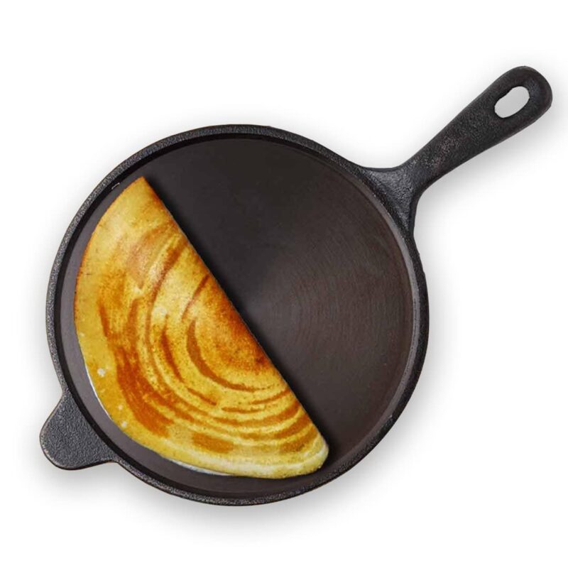 The Indus Valley Super Smooth Cast Iron Tawa for Dosa/Chapathi | 25.4cm/10 inch, 1.8kg | Induction Friendly | Naturally Nonstick, Pre-Seasoned Tawa, 100% Pure & Toxin-Free, No Chemical Coating