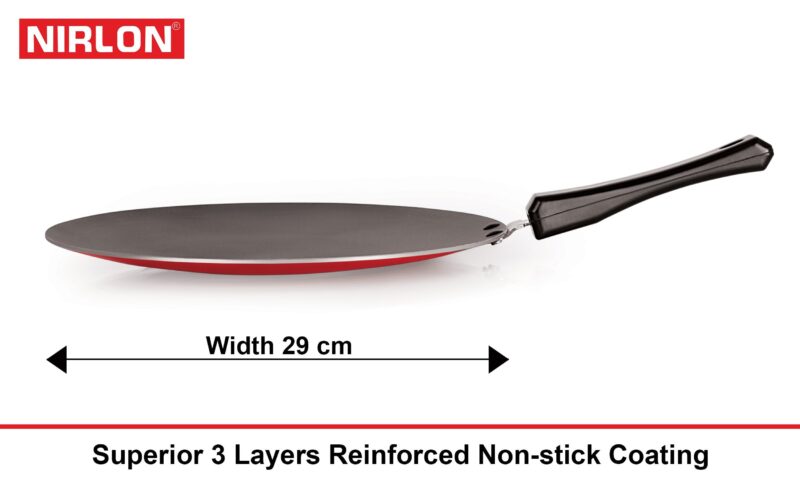 Nirlon Non-Stick Aluminium Tawa, 28.5cm, Black (BT-CT-12-2-6MM) - Image 5