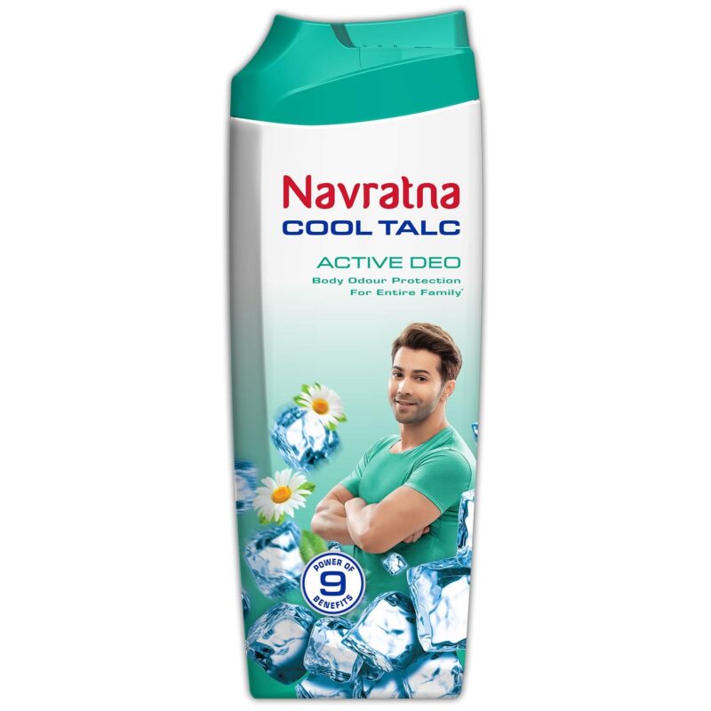 Navratna Maxx Cool Talc |Ice Cooling Effect |For Last Lasting Freshness and Fragrance|Instant Sweat Control, 400gm&Navratna Active Deo for Unisex, 400g - Image 4