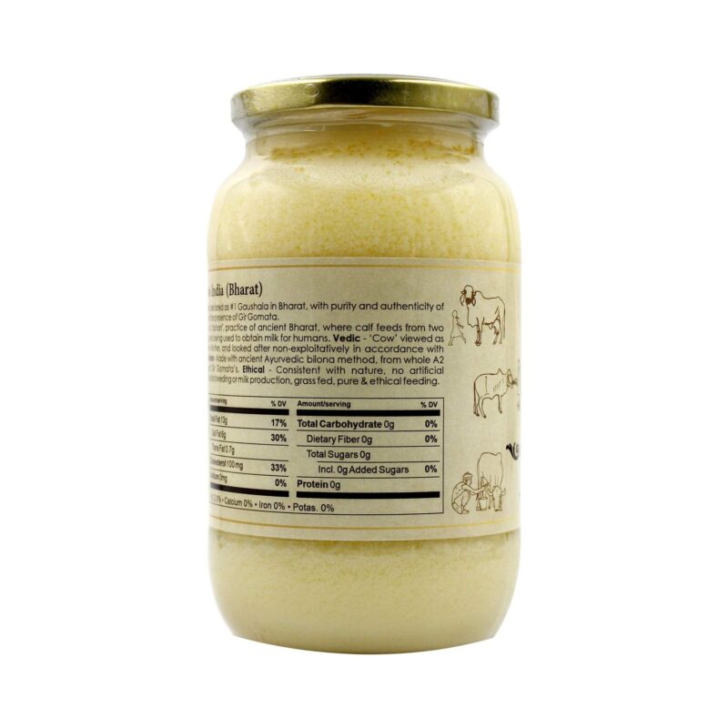 Gir Ahinsak Gau Ghee β Vedic, Ethical, Desi Pure Breed Gir Gaumata (A2), Bilona, Grass-Fed, non-GMO β Good for Health, 1 liter - Image 4