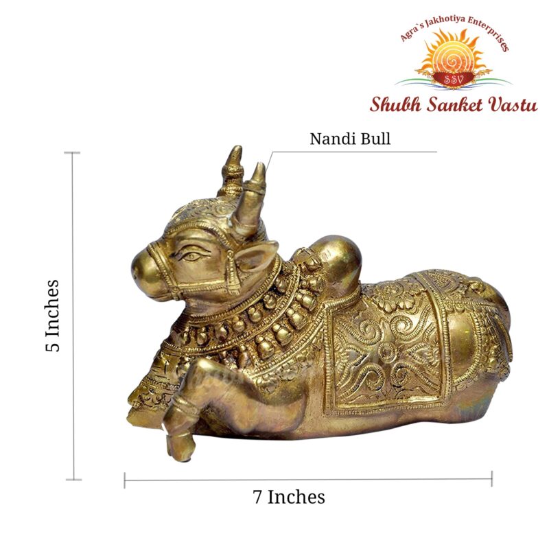 Shubh Sanket Vastu Brass Nandi Bull 7 x 5 inches - Image 8