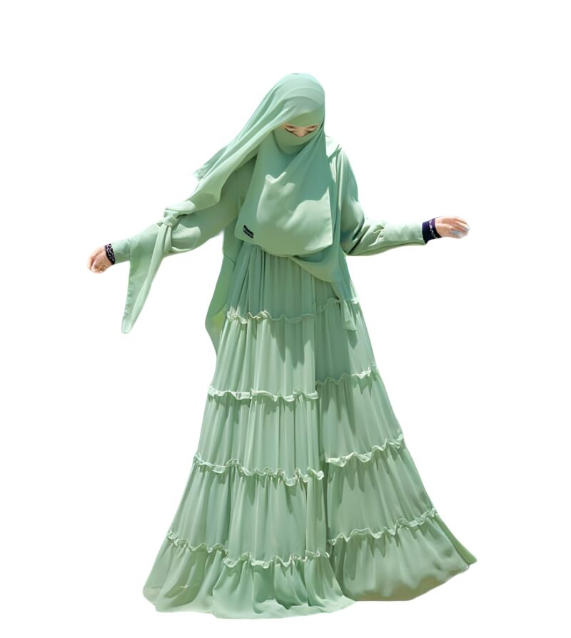 5 Chun Pista Green Burqa For women & Girls - Image 7
