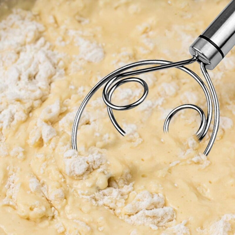 BEYOND BASIC Multifunctional Effortless Stainless Steel Dough Mixer with Hanging Hole Durable Time-Saving Mixing Stick Baking Tools Egg Beater for Home Kitchen Baking Accessories 1 Pcs - Image 2