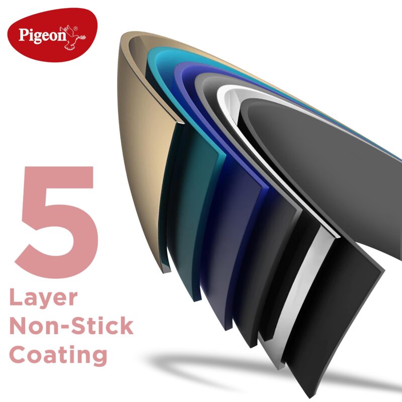 Pigeon by Stovekraft Basics Aluminium Non Stick, Non Induction Base Frypan, 220 mm, Red - Image 5