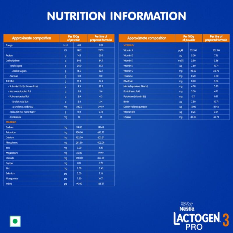 Lactogen Nestle Pro 3, Follow-Up Formula With Iron, Powder, Infant Whey Protein And Vitamins, After 12 Months Up To 18 Months, Bag-In-Box Pack, 400G - Image 5