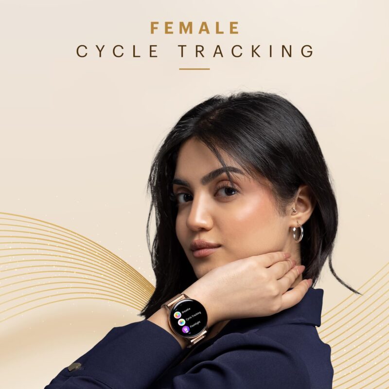 Noise Vortex Plus 1.46” AMOLED Display, AoD, BT Calling, Sleek Metal Finish with Mesh Strap, 7 Days Battery Life, All New OS with 100+ Watch Faces & Health Suite (Gold Link) - Image 4