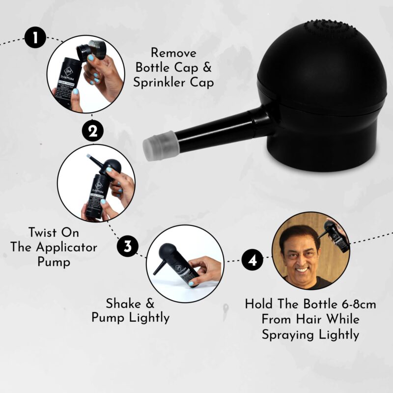 StyleMake Hair Fiber Pump/Applicator For Thin & Fine Hair, Use with StyleMake Thickener, Hair Thickening Fibers (StyleMake Applicator/Pump only) - Image 8