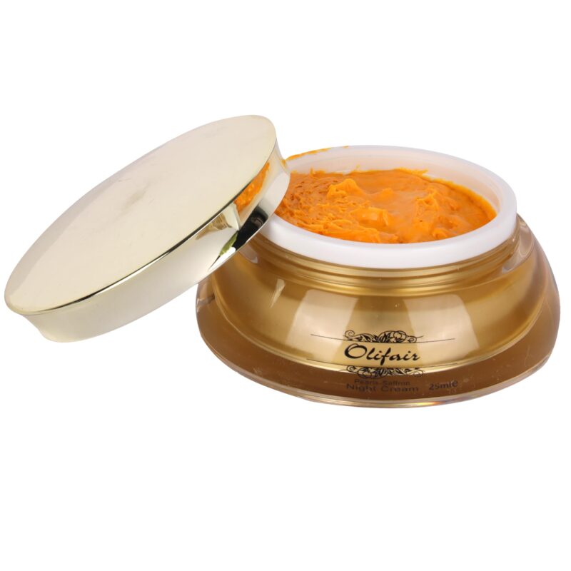 Olifair Pearls Saffron Night Cream for Men and Women,Skin Whitening and Dark Spot Removal-25 g (Pack of 1) - Image 3