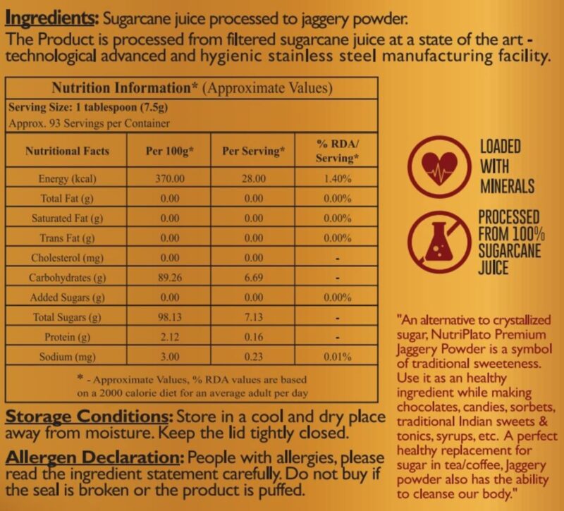 Nutriplato-enriching lives Jaggery Powder Premium, 700 g - Image 7