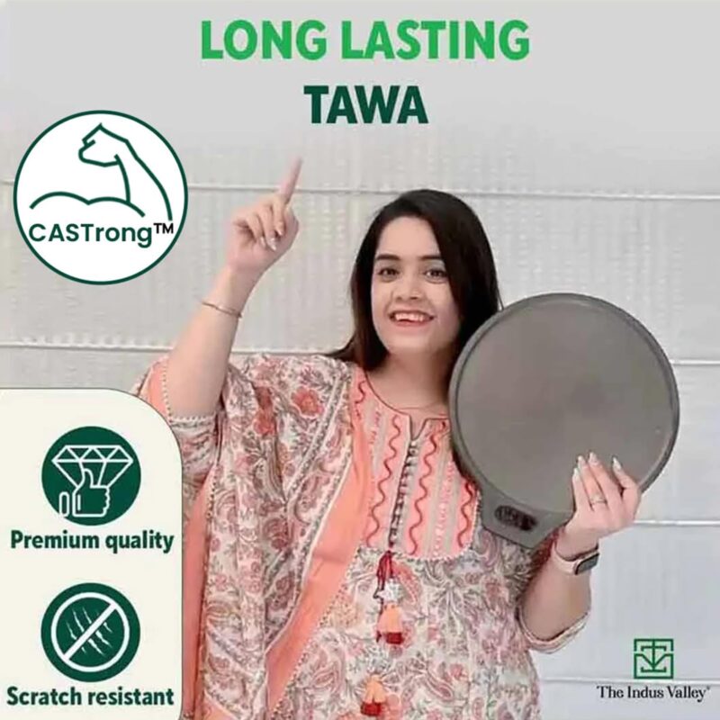 The Indus Valley Super Smooth Cast Iron Tawa for Dosa/Chapathi + Free Spatula | 30.5cm/12 inch, 3kg | Induction Friendly | Naturally Nonstick, Pre-Seasoned Tawa, 100% Pure & Toxin-Free - Image 3