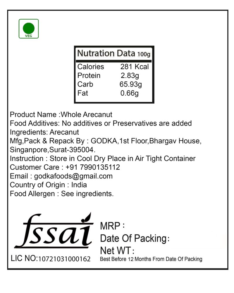 Godka Whole Arecanut (Supari)/Big Size Whole Supari,1 Kg - Image 6