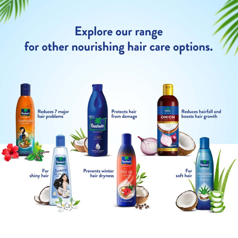 Parachute Advansed Gold Coconut Hair Oil, Pure Coconut Oil, Vitamin E for Long, Strong & Gorgeous Hair, 400 ml - Image 4