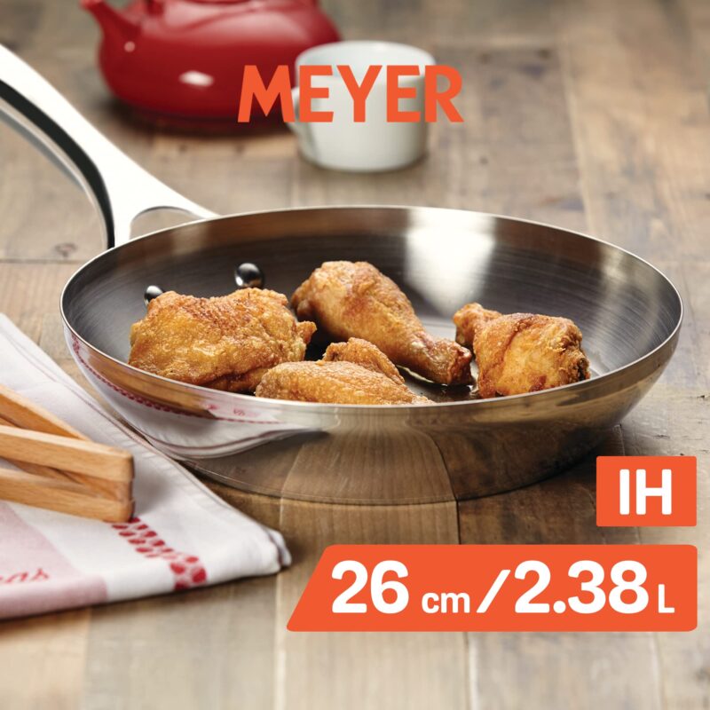 Meyer Select Stainless Steel Open Frypan 26cm (Induction & Gas Compatible) - Image 8