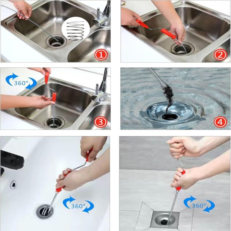 B.K.Jagan and Co Metal Sink & Drain Cleaner Spring Wire Sink Cleaner Snake Unblocker Hair Drain Cleaner 5 Mtr. Length - Image 3