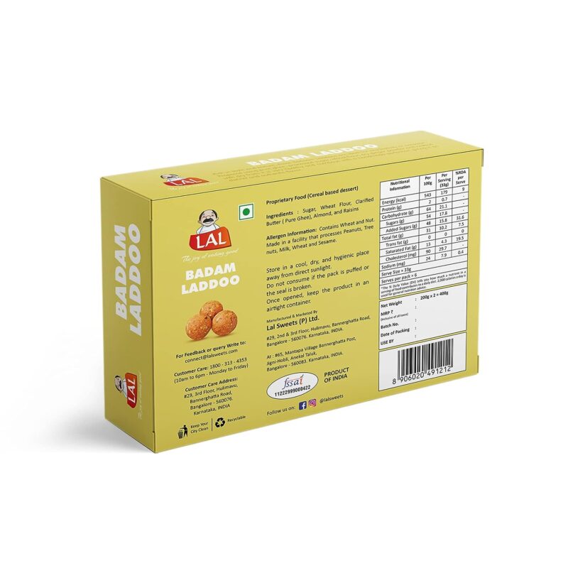 Lal Sweets Badam Laddoo - 400gm - Image 2