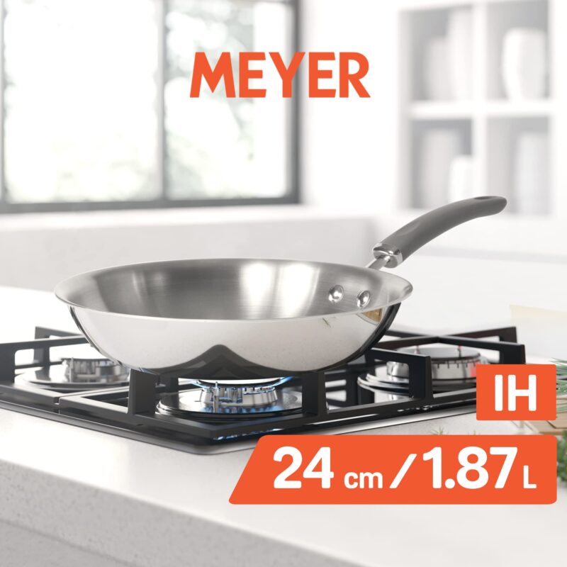 Meyer Trivantage Nickel Free Stainless Steel Triply Frypan | Steel Pan for Cooking | Fry pan Tri ply with Heavy Bottom | Frying Pan Small | Gas and Induction Base, 20cm/ 1.08 Litre, Silver - Image 7