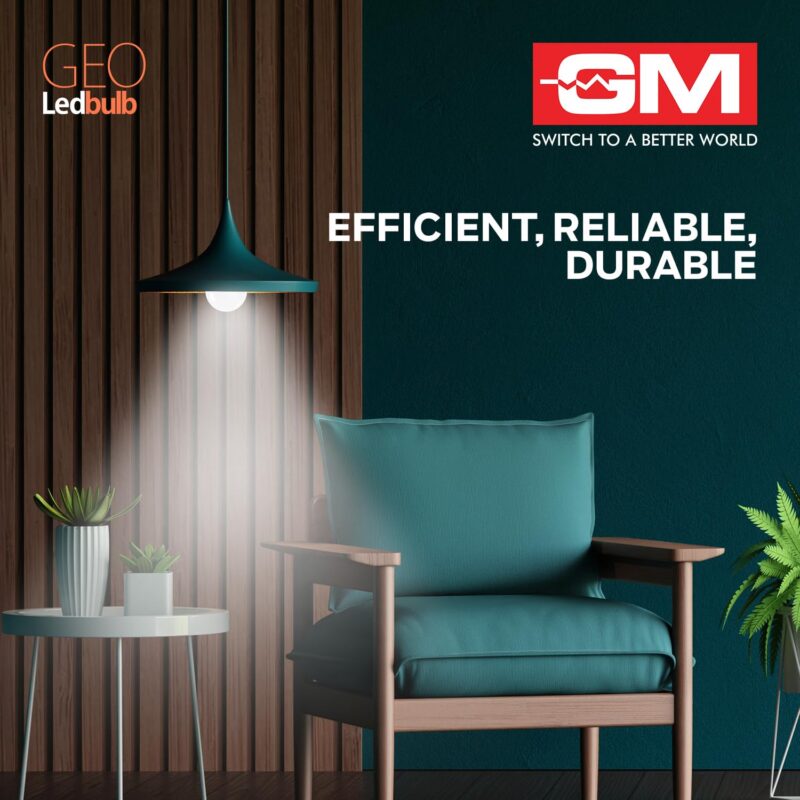 GM GEO 9 Watt LED BULB, 6500K White Cool Day Light Bulb Pack of 4 - Image 3