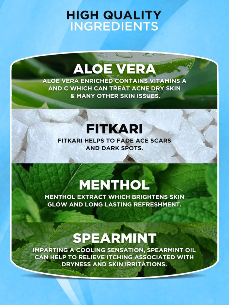 Mancode Fitkari After Shave Gel Cool for Men | Post Shave Gel | Treats Aftershave Cuts; Wounds; Razor Burn | Skin Irritation | Refreshing Aqua Fragrance | Alcohol Free After Shave 100gm (Pack of 1) - Image 6