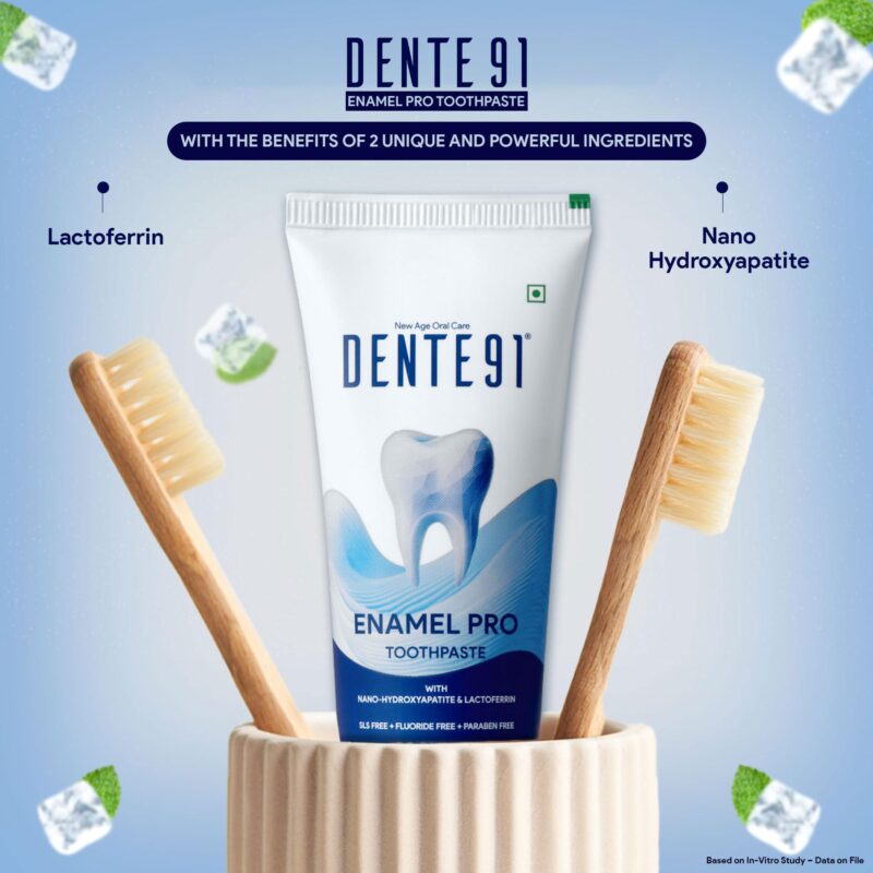 Dente91 Enamel Pro Toothpaste| Sensitivity Relief | Repairs Cavities | Fights Gum Disease | Reduces Bad Breath | Strengthens Enamel | SLS Free | Fluoride Free | Paraben Free | Pack of 1, 1 X 70g - Image 6