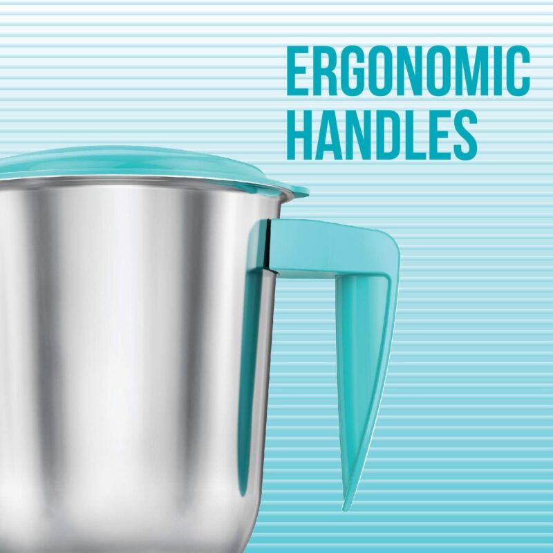 Havells Aspro 500W 3 Jar Mixer Grinder (White-Light Blue) - Image 7