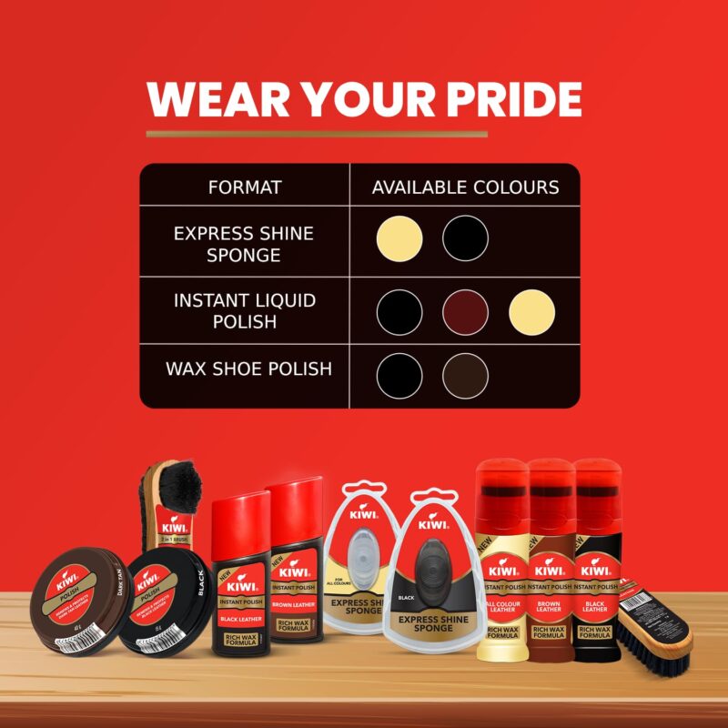 4x KIWI Instant Liquid Glossy Finish Shoe Polish (75 Ml, Neutral) each - Pack of 4 - Image 2