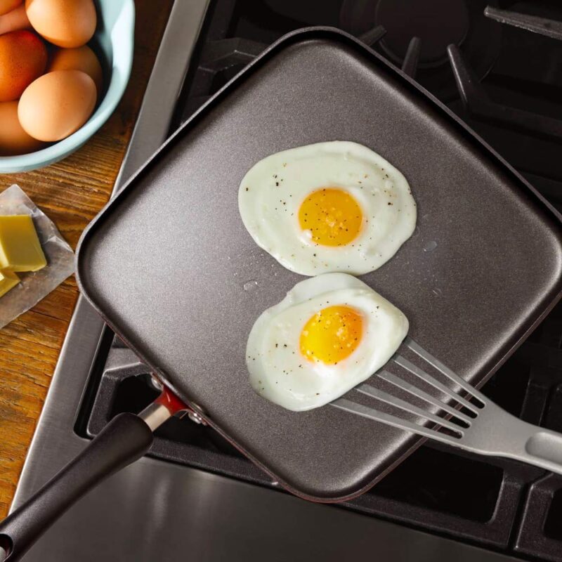 Meyer Non Stick Aluminium Square Tawa, 28 cm, Orange - Image 5