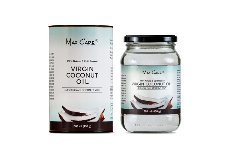 Max Care Virgin Coconut Oil (Cold Pressed) 500Ml Glass Jar - Image 6