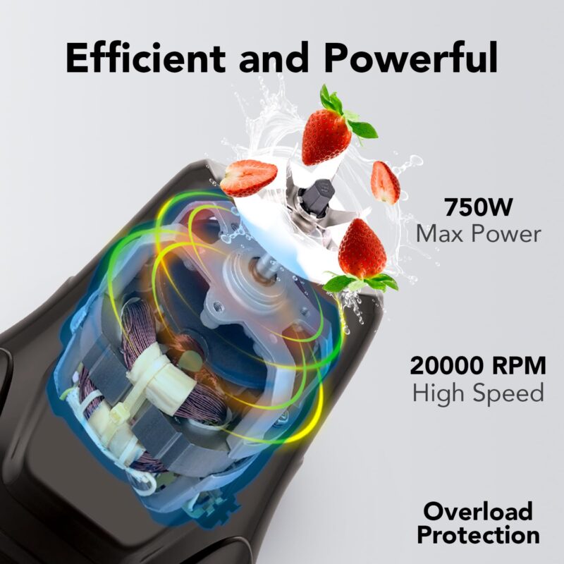 Cello Hercules Mixer Grinder 750W, Black- 2 Year Warranty (Wet Jar with Lid- 1.2 L; Dry Jar with Lid- 1L; Chutney Jar with Lid- 500ml; Juicer Jar Capacity- 1500ml; Spatula) - Image 8