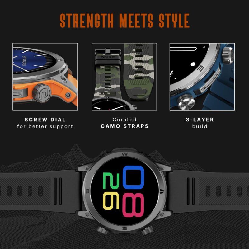 Noise Endeavour Rugged Design 1.46" AMOLED Display Smart Watch, BT Calling, SoS Feature, Rapid Health & 100+ Sports Modes- (Vintage Brown) - Image 6