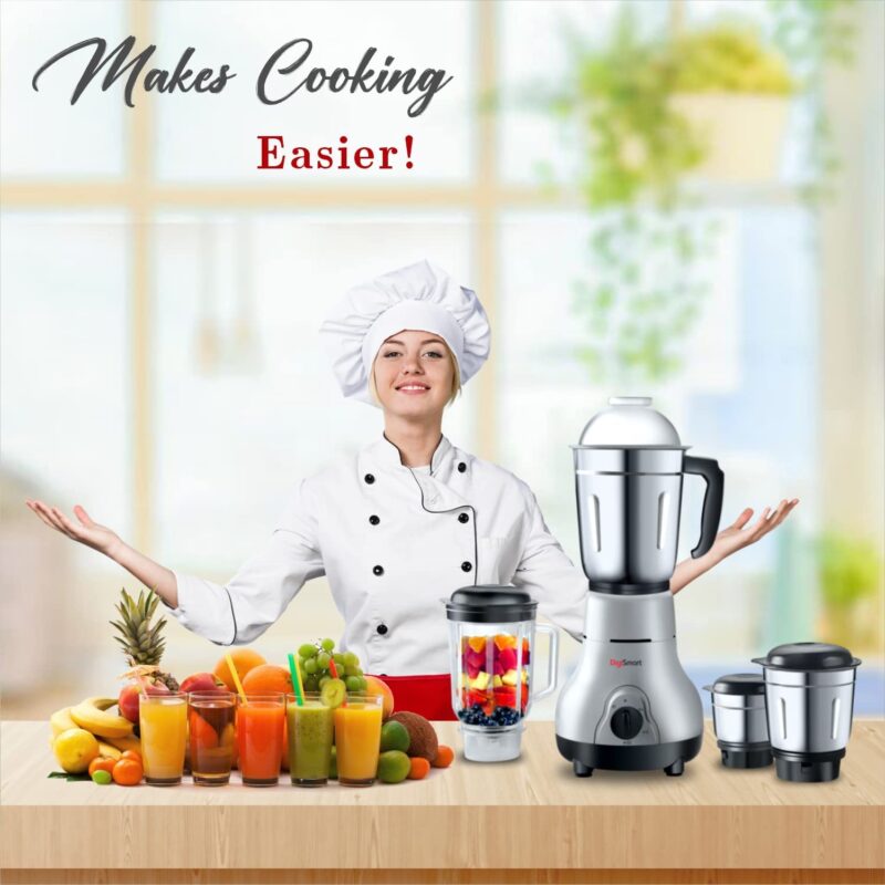 DigiSmart Kitchen Mate 750 Watt Mixer Grinder with 4 Jars Comes with 2 Year Warranty (Grey and Black) - Image 3