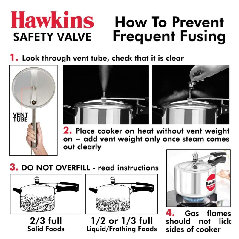 Hawkins Aluminium Safety Valve For All Hawkins Pressure Cookers From 1.5 Litre To 14 Litre, Black, Standard (BP SV), 14 Liter - Image 3