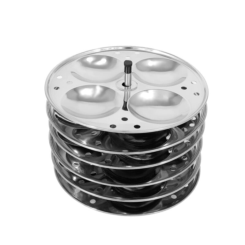 Prithi Home's and Kitchen 24 Cavity 6 Plate Idli Cooker, 24 Idli Maker Stainless Steel Idli Maker 24 Cavity Stainless Steel Idly Pot (6 Plate 24 Idli) - OCM Model - Image 8