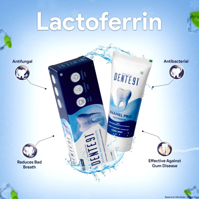 Dente91 Enamel Pro Toothpaste| Sensitivity Relief | Repairs Cavities | Fights Gum Disease | Reduces Bad Breath | Strengthens Enamel | SLS Free | Fluoride Free | Paraben Free | Pack of 1, 1 X 70g - Image 5