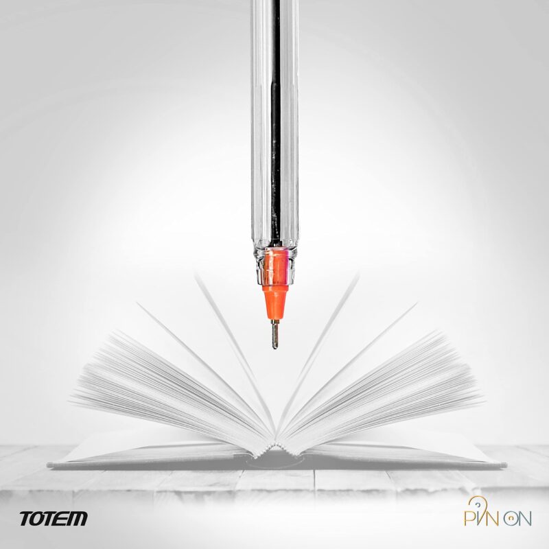 TOTEM Pin On Ball Pens | 60 Blue Ink Pens | 0.7 mm Tip | Comfortable Grip | Pens Combo Pack | Best Pens for Writing | Perfect for KIds - Image 3