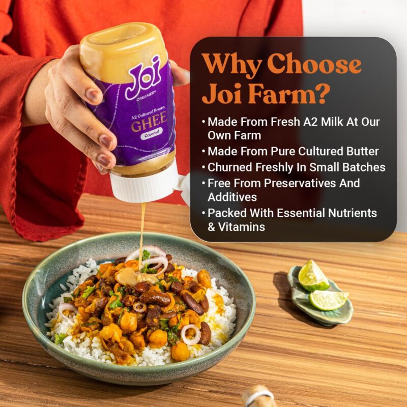 JOI Farm Caramel Cultured A2 Cow Desi Ghee 200 Ml X 1 (Brown Ghee) | Authentic Bengali Ghee | Pure Gawa Ghee | Certified and Farm-made (200 Ml) - Image 2