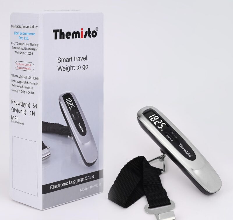 Themisto TH-WS11 Digital Luggage Scale with Target Value Setting (50kg), Silver - Image 2