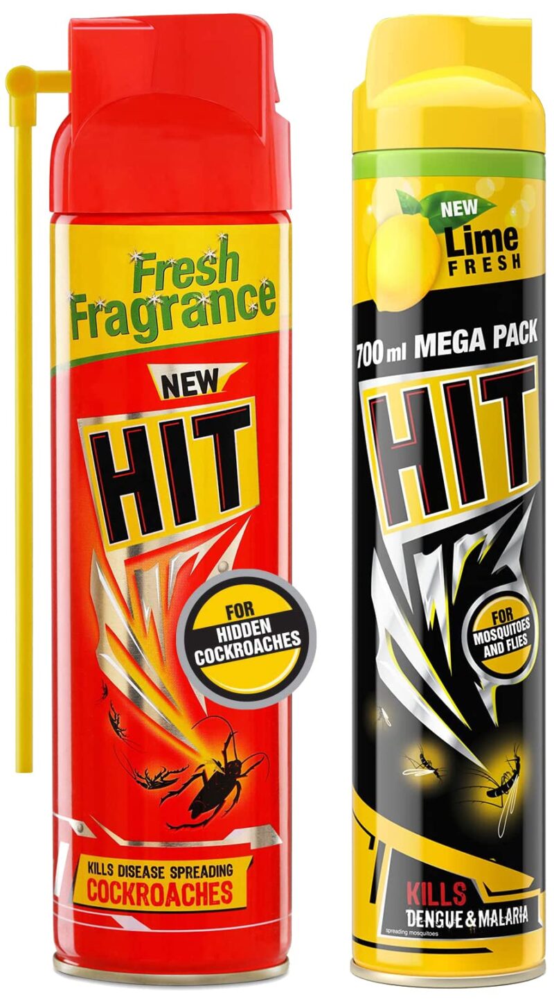 HIT Spray - Crawling Insect Killer (200ml) - Instant Kill, Deep-Reach Nozzle, Fresh Fragrance & Flying Insect Killer - Mosquito & Fly Killer Spray & Malaria, 700ml