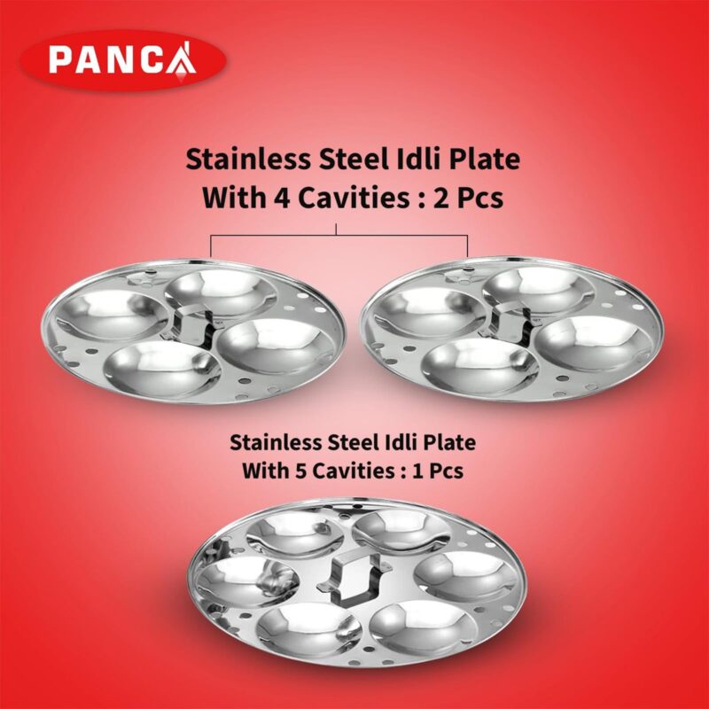 PANCA Idli Maker 3 Plate 13 Idli Cooker, Premium Idli Panai Heavy Weight Idly Cooker, Idli Steamer, Idli Pot- Silver (13 IDLI BIG) - Image 4