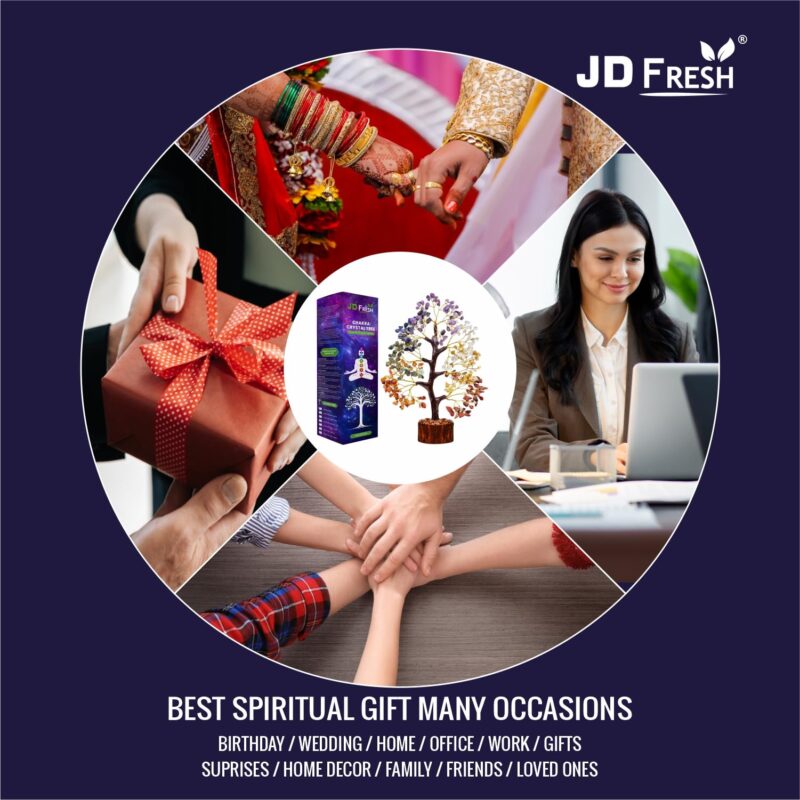 JD FRESH 300 Beads Crystal Tree/7 Chakra Crystal Tree/Showpiece Good Luck and Positive Energy/Showpiece for Living Room/Natural Healing Gemstones Money Tree/Lucky Tree for Good Luck (Multicolor) - Image 3