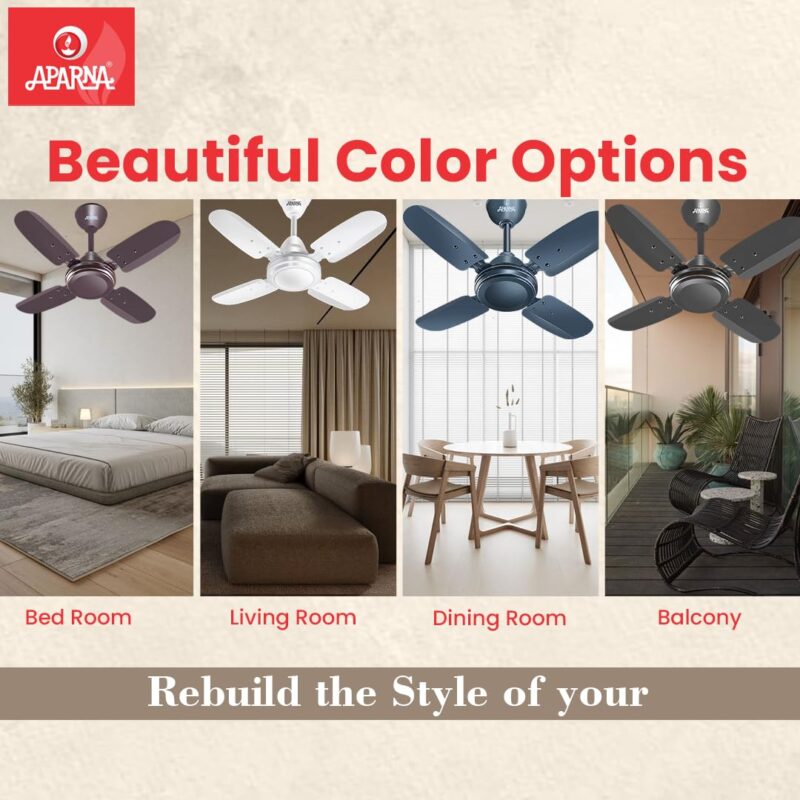 Aparna Swift 600 mm (24 inch) High-Speed Ceiling Fan (Metallic Brown) - Image 2